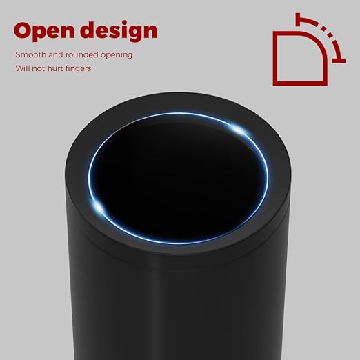 LEASYLIFE 9L/2.3GAL Black Bathroom Trash Can