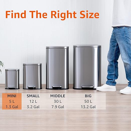 Smudge Resistant Mini Rectangular Trash Can